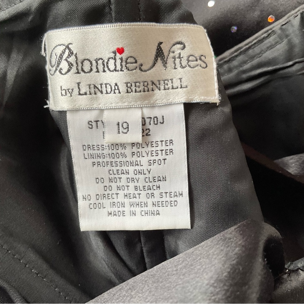Blondie Nites Satin Evening Gown | Foil Dot Panel | Corset Back | Size 19 - Picture 5 of 5